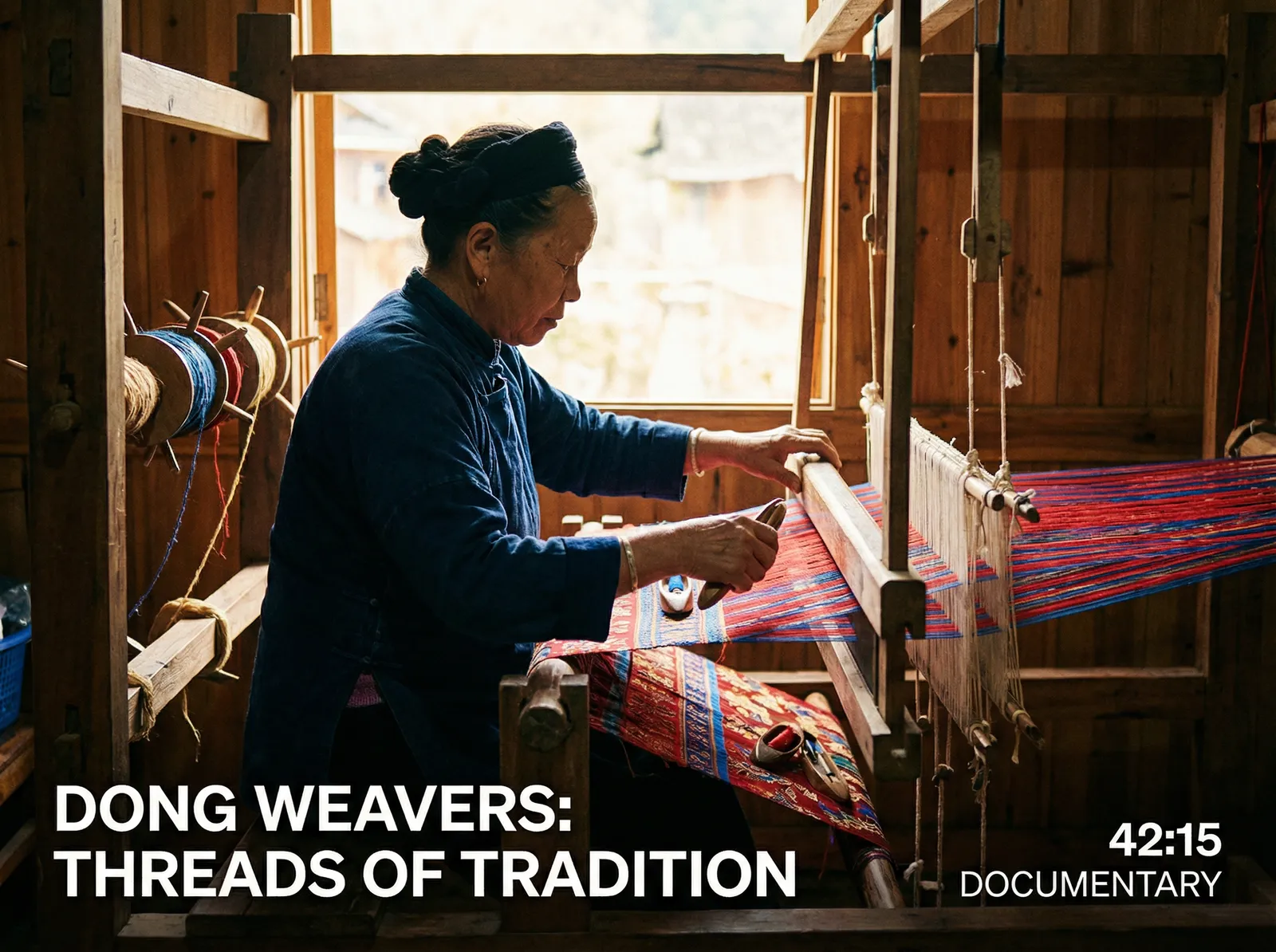 侗锦织造过程影像 - 少妇视频