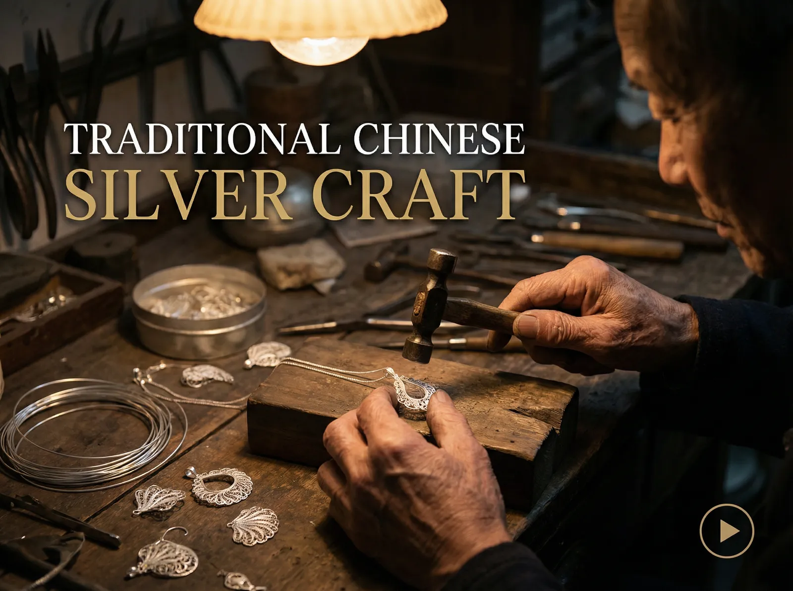 银饰锻造技艺展示 - 少妇视频